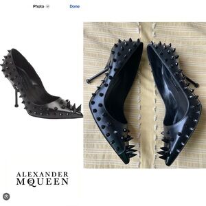Alexander McQueen Punk Studded Heels Pumps Spikes - Size 39.5 9.5 🖤